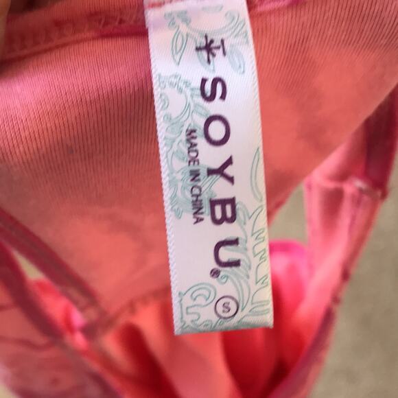 Soybu Circle Print Racerback Pink Dress with Built in Bra Women's Size Small - Picture 8 of 9